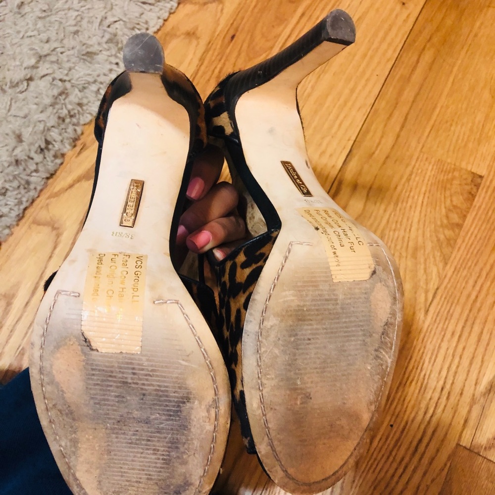 Louise Erdrich Cie Leopard Print Open Toe Bootie - image 5